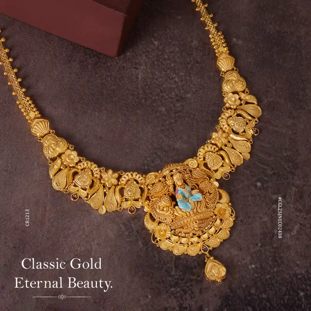 Design image - Intricate Gold Work & Divine Pendant Necklace