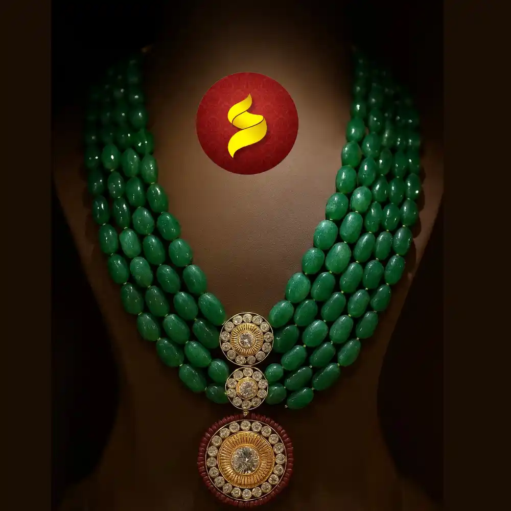✨ Regal Emerald Layers with Diamond Elegance