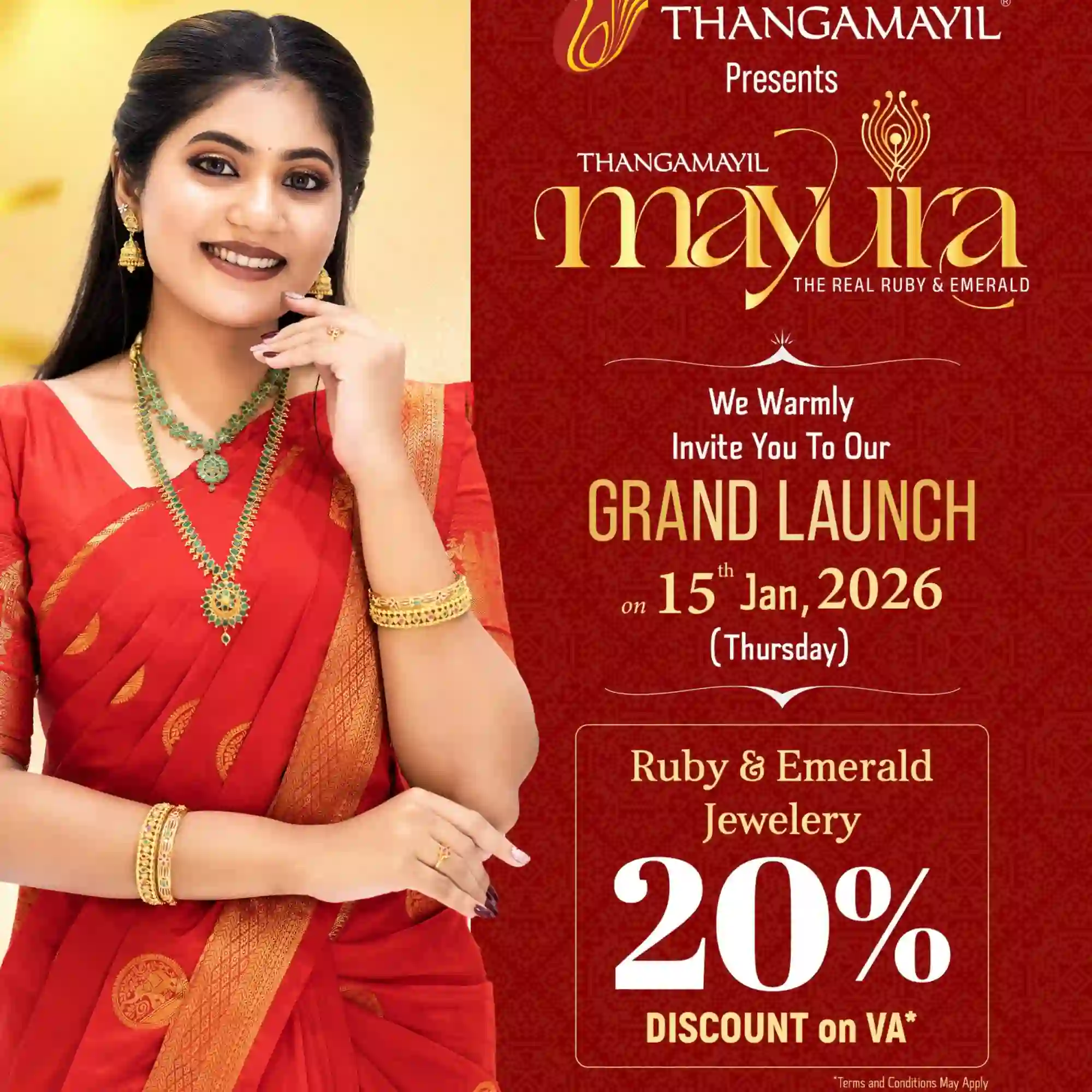 Offer image: ✨ GRAND LAUNCH DEAL! FLAT 20% OFF ON MAYURA COLLECTION VA! 💎🦜