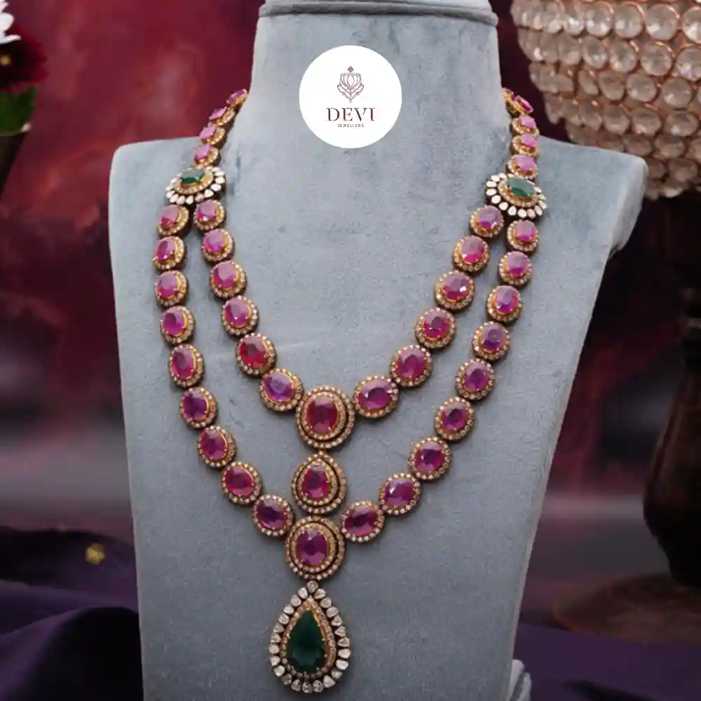 ✨ Royal Ruby & Emerald Bridal Necklace 💎👑