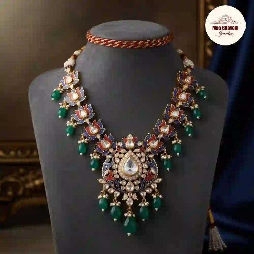 Design image - Royal Polki, Meenakari & Emerald Choker👑💙