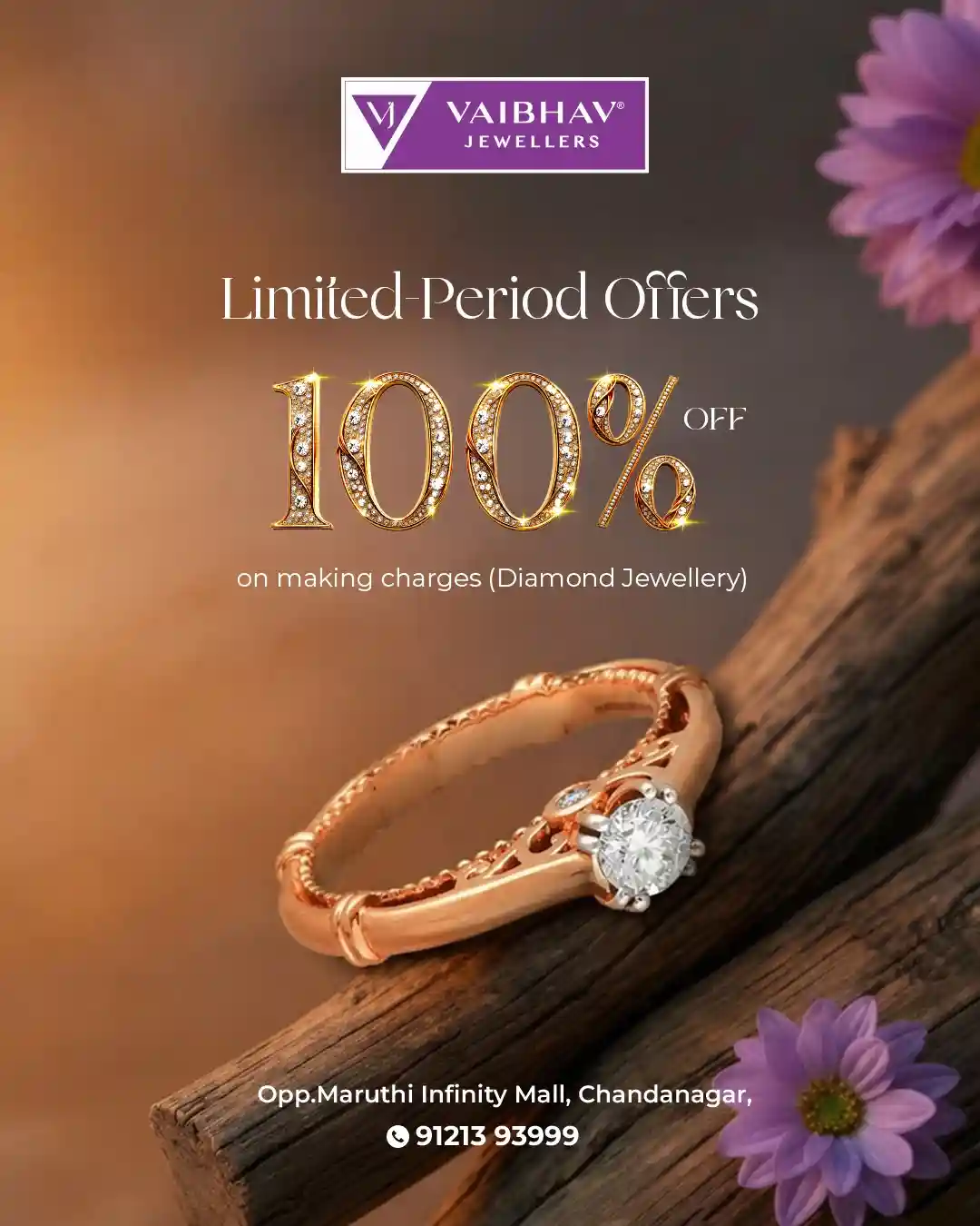 Offer image: 💥 FLAT 100% OFF Making Charges | SAVE BIG DEALS ✨💛