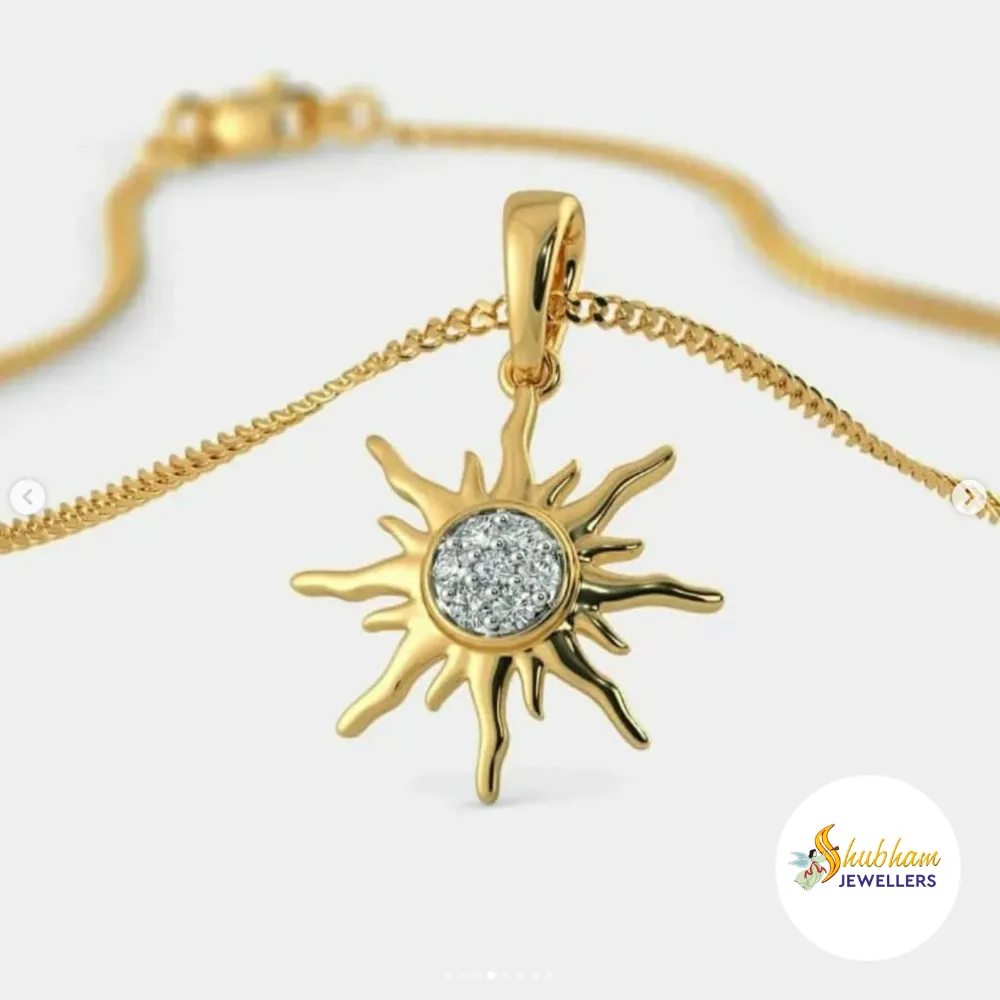 ☀️ Sparkling Sunburst Pendant with Diamond Shine ✨