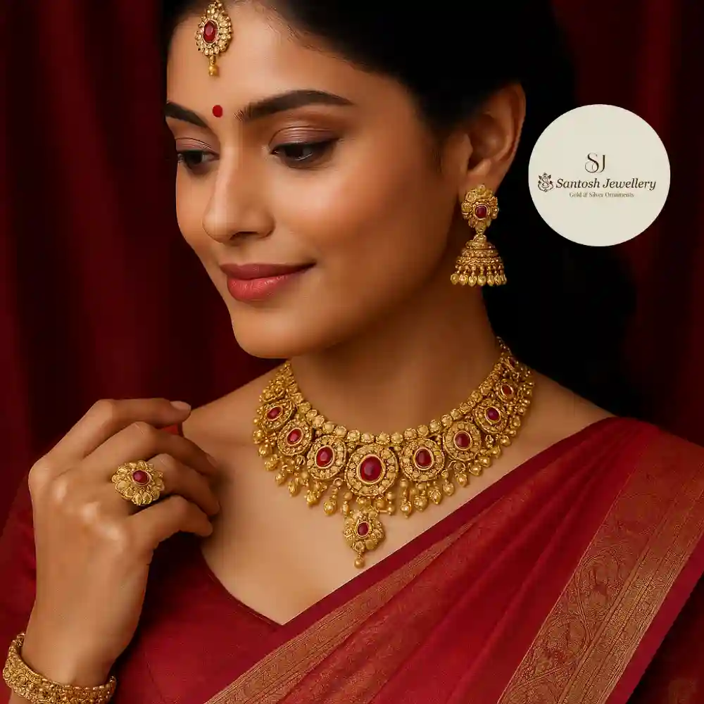 ✨ Elegant Gold Necklace with Gemstones 💎✨