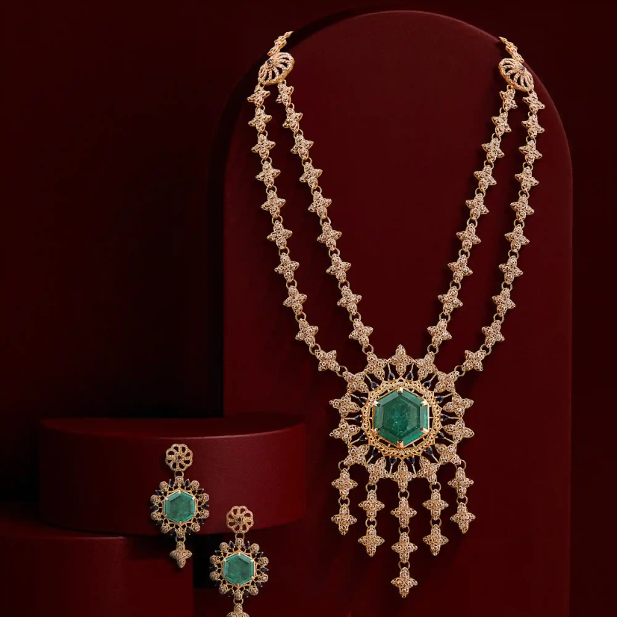 Design image - Royal Two-Layer Emerald Diamond Jewelry Set 💎