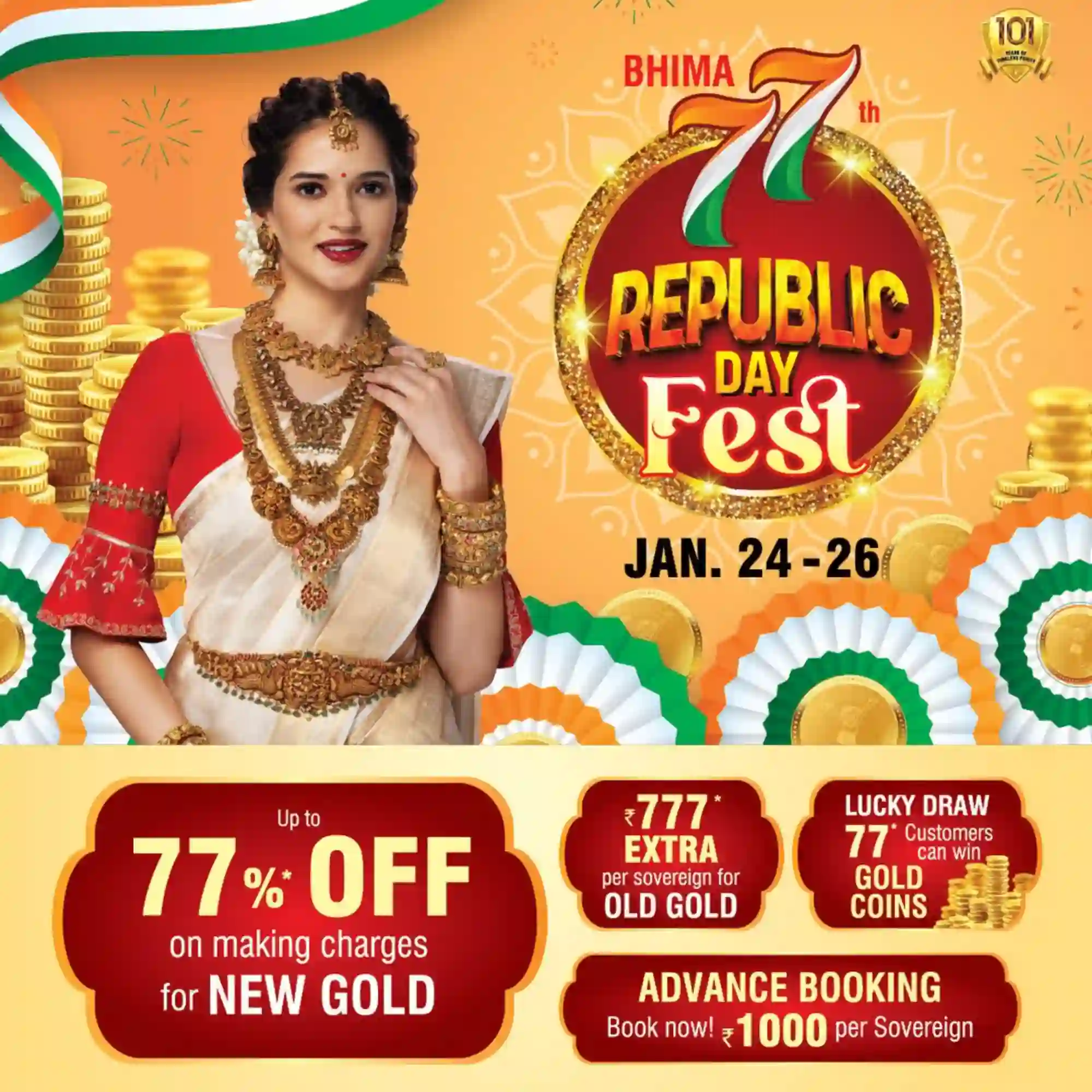 Offer image: 🇮🇳 Republic Day DEALS: FLAT 77% OFF Making Charges! SAVE Now ✨🎁