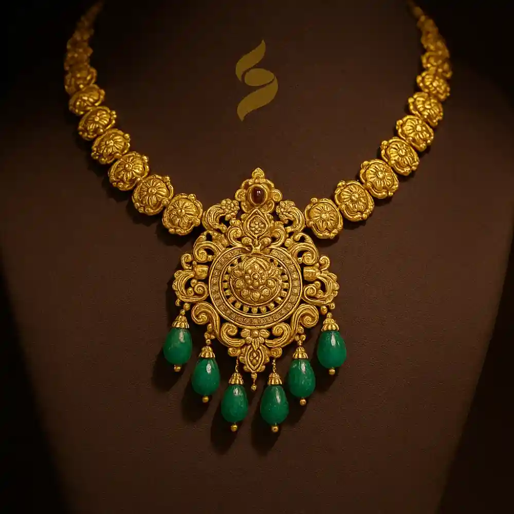 ✨Exquisite Gold Necklace with Intricate Detailing