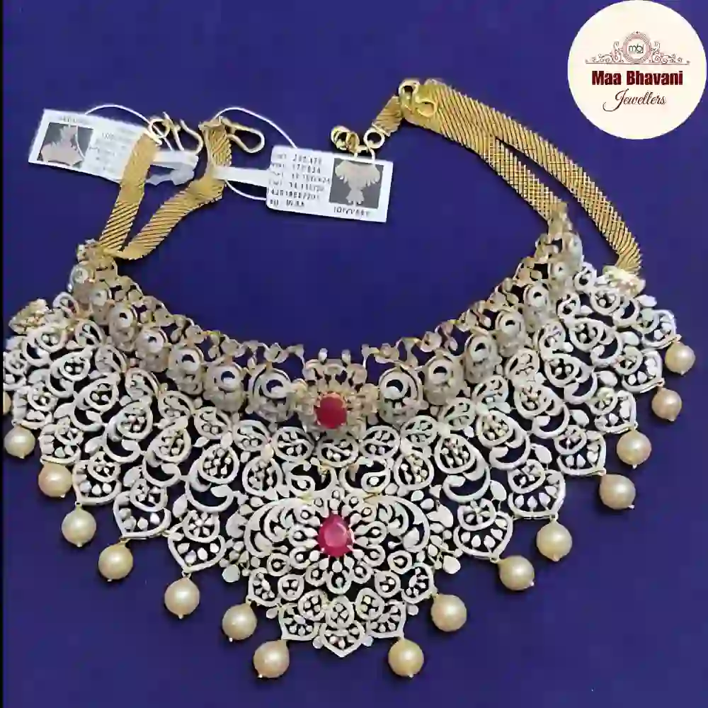 💎 Elegant Ruby Pearl Necklace 🌸