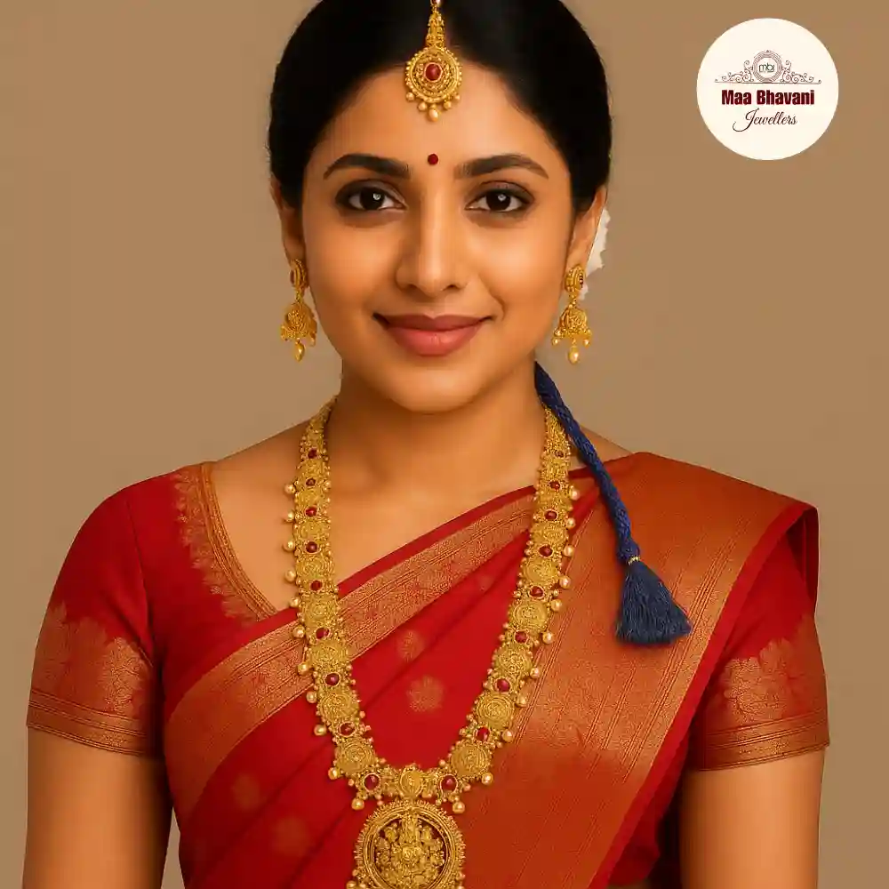 ✨ Ruby & Pearl Necklace 👑 Traditional Elegance