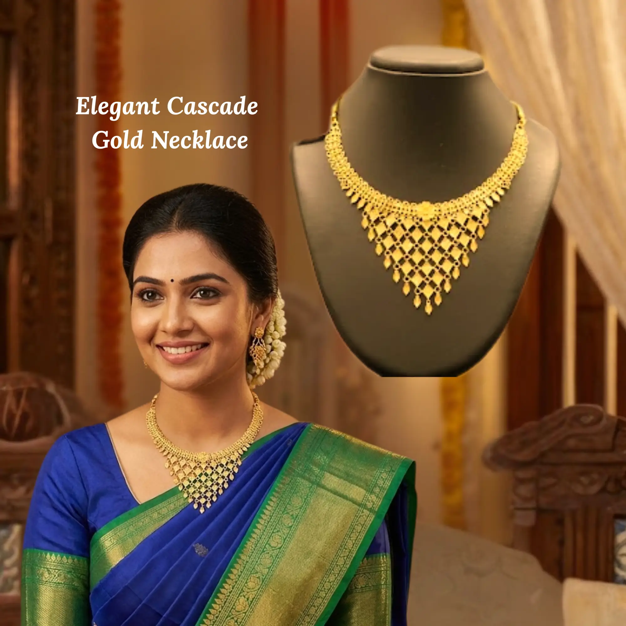 Radiant Cascading Lattice Gold Necklace ✨💛