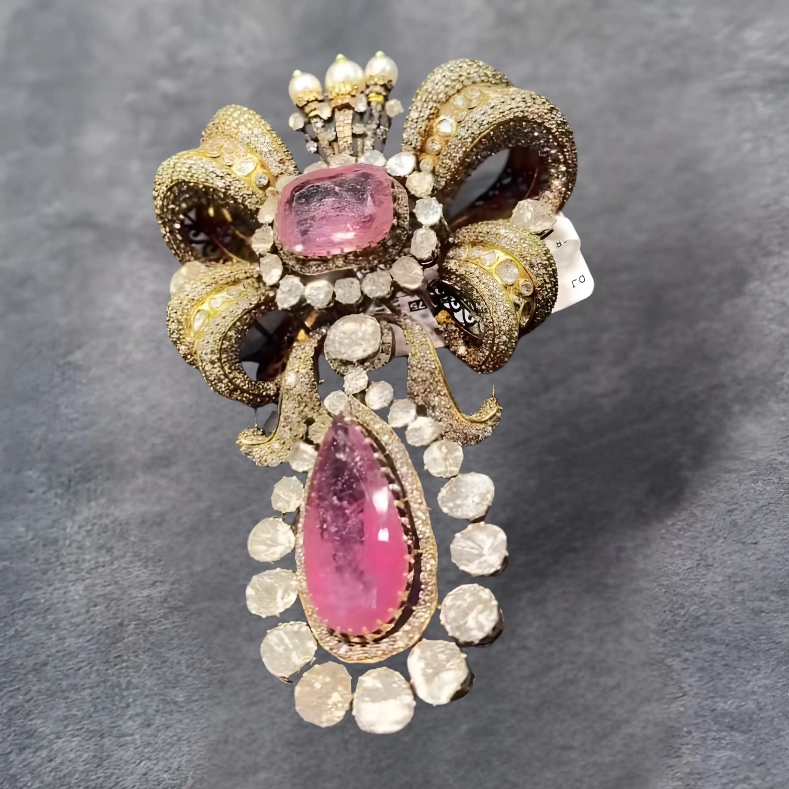 Royal Pink Gem Floral Diamond Ring 💎🌸