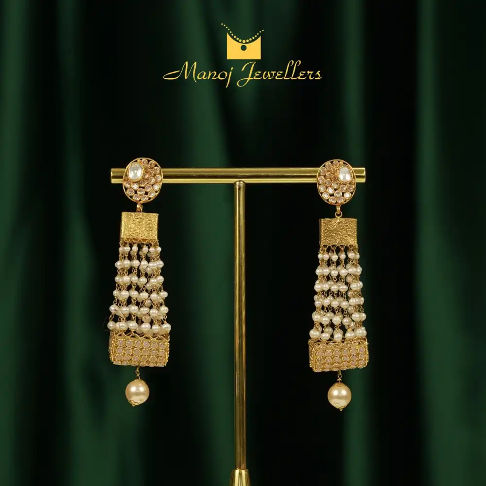  💎 Pearl Drop Earrings w/ Gold Cascade ✨