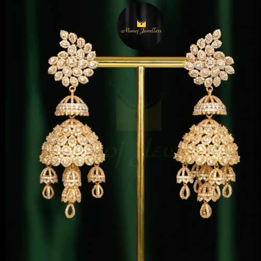 ✨Bridal Diamond Jhumkas | Royal Wedding Glow 💎