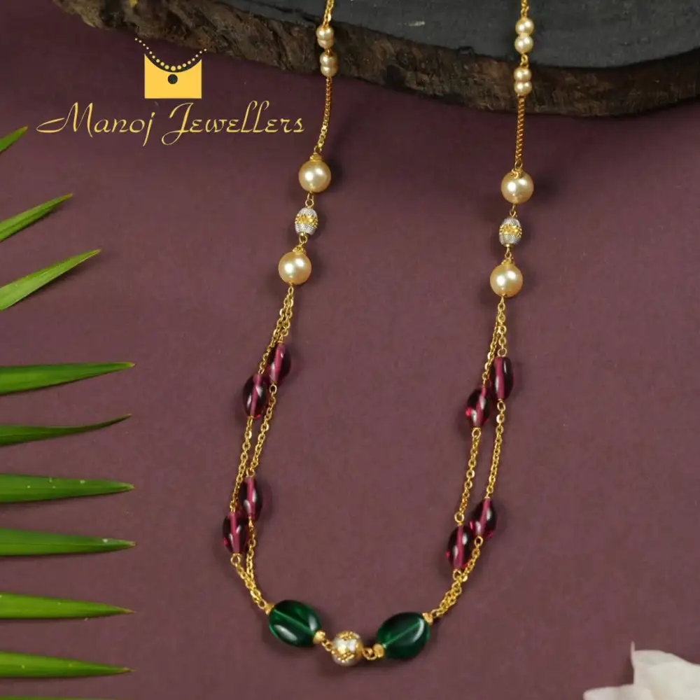 Graceful Pearl & Beaded Mala 🌸✨Festive Charm