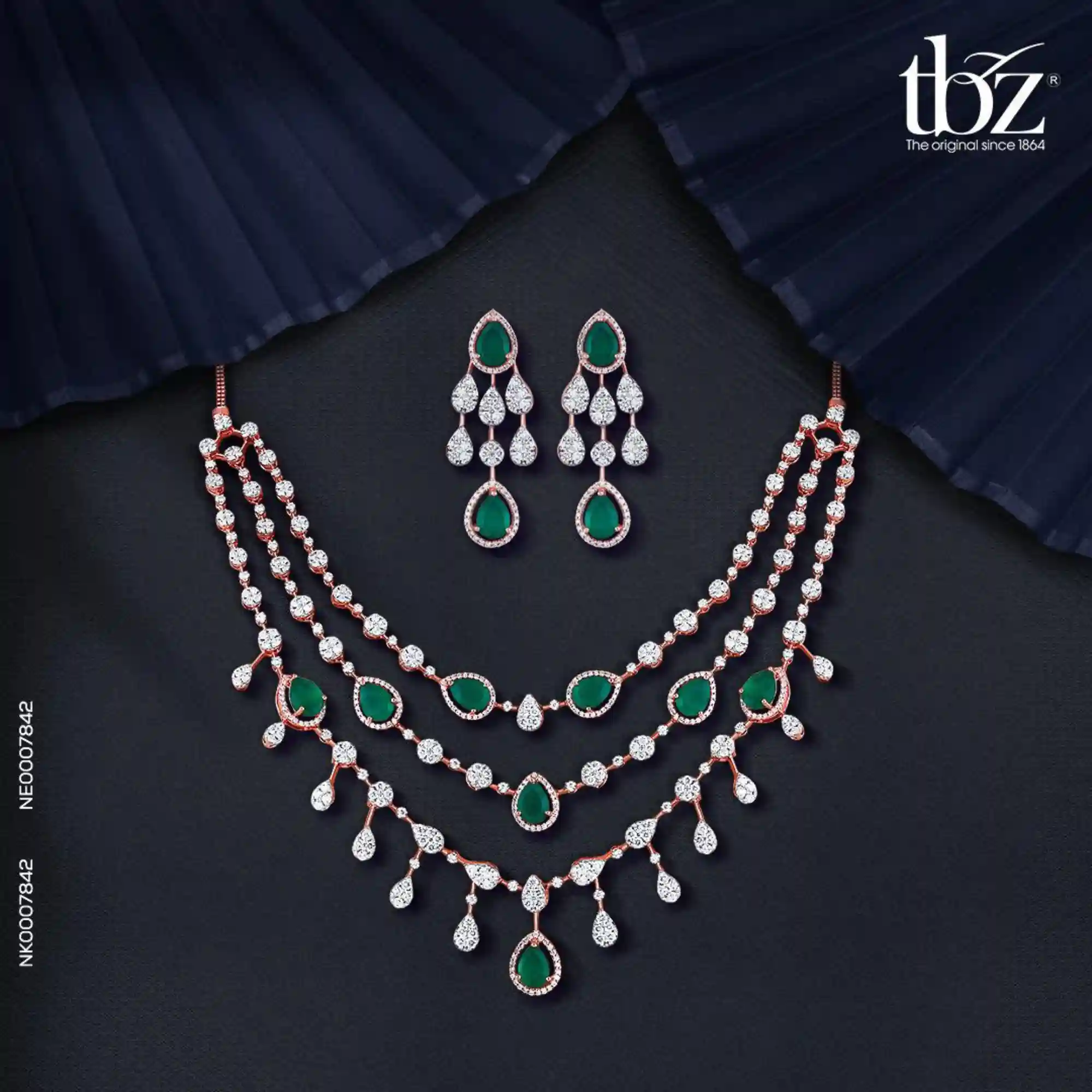 Design image - Elegant 3-Layer Rose Gold Emerald Set ✨💎