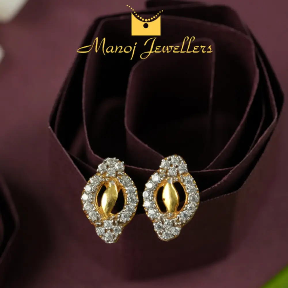 Elegant Diamond Halo Gold Studs 💎✨ Timeless Charm