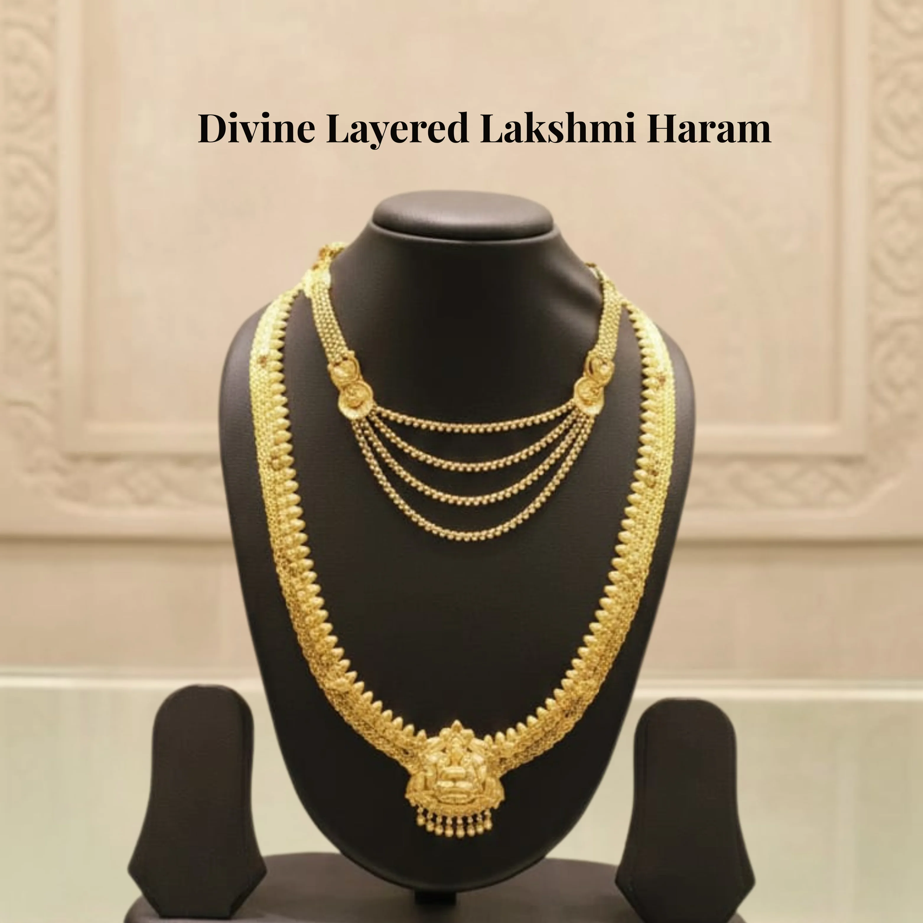 Antique Temple Gold Necklace with Layered Chains ✨