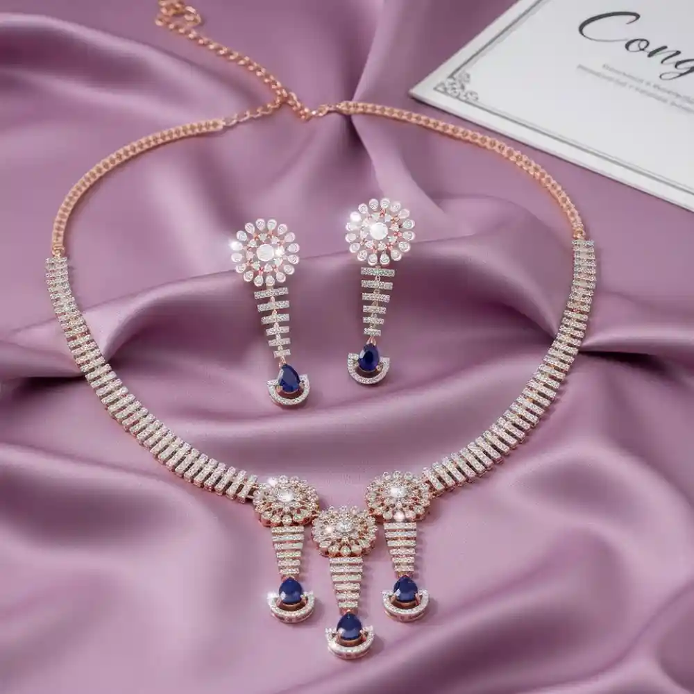 Design image - Modern Diamond & Sapphire Drop Set ✨💎