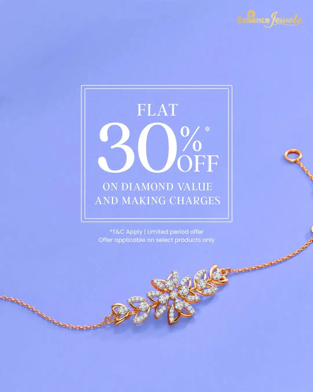Offer image: 💎 Flat 30% Off on Diamond Jewellery Value ✨