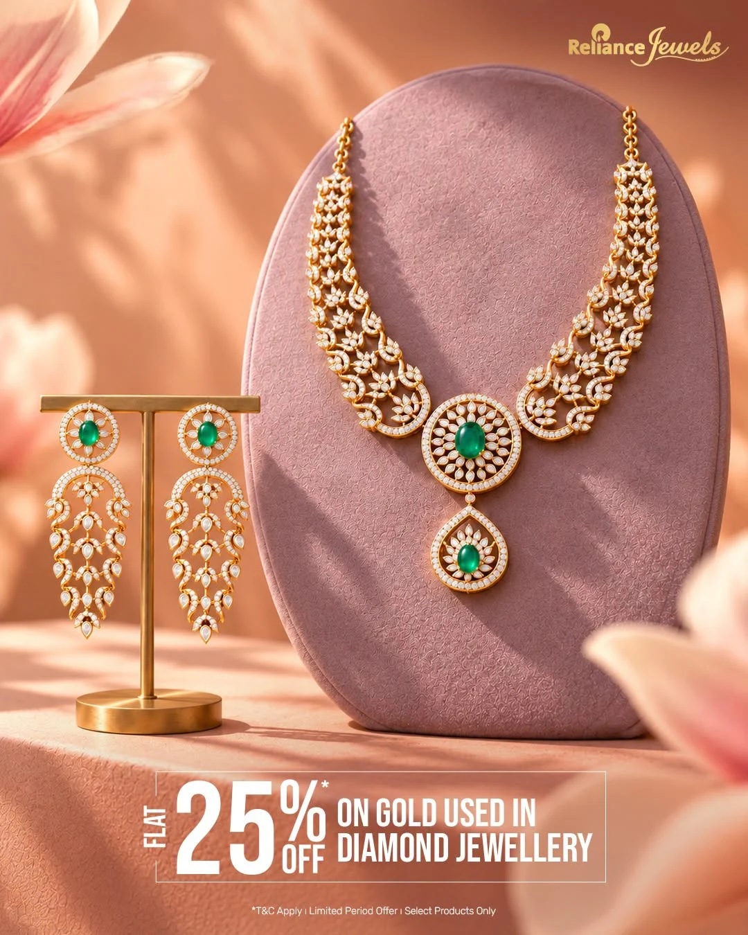 Offer image: 💚 Sparkling Stone Necklace Set with Emerald-Green Centre Stones & Matching Chandelier Earrings ✨