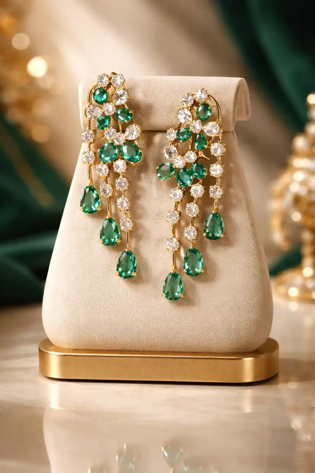 💚 Emerald & Diamond Drop Earrings ✨