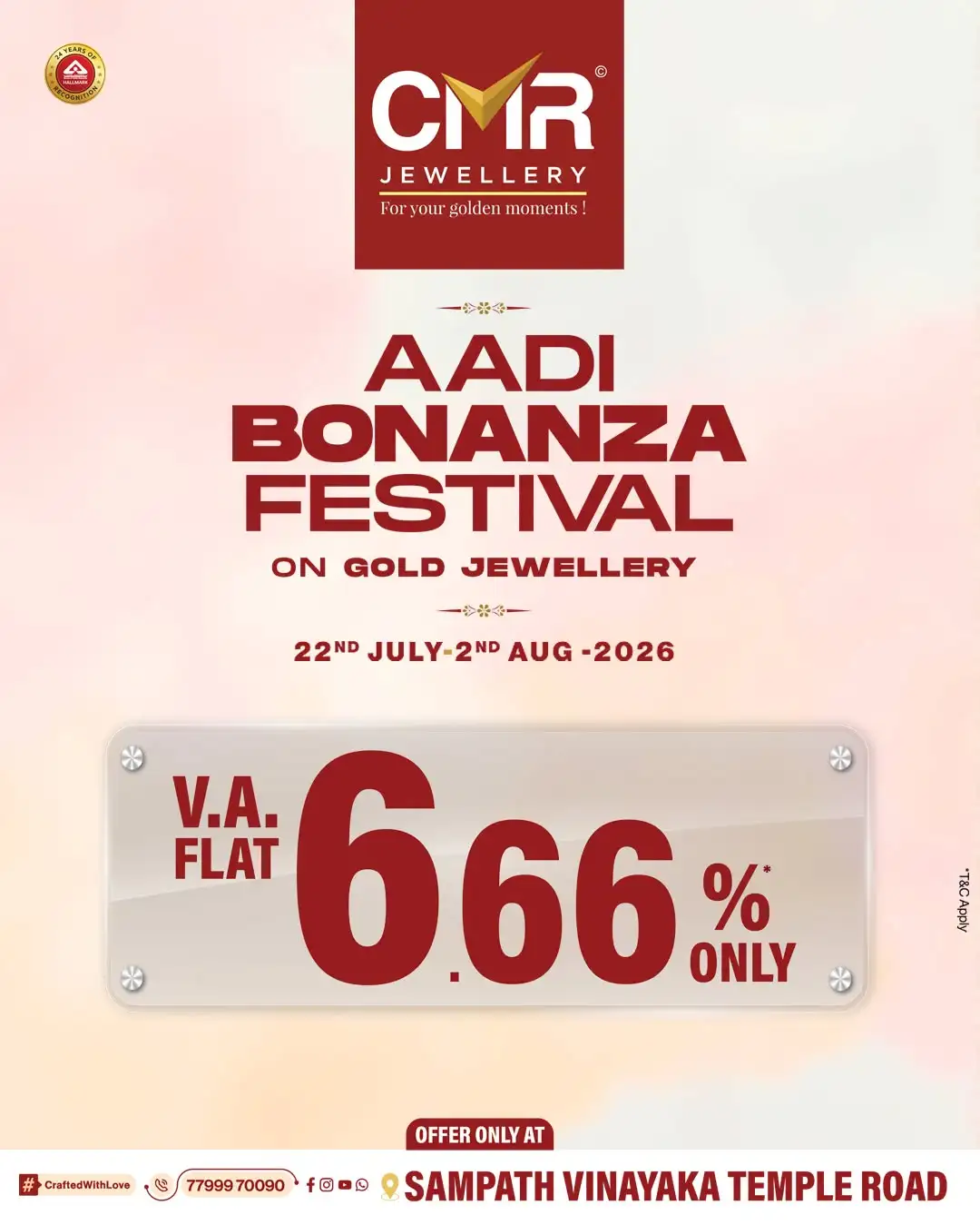 Offer image: π Aadi Bonanza Gold Offer 6.66% β¨