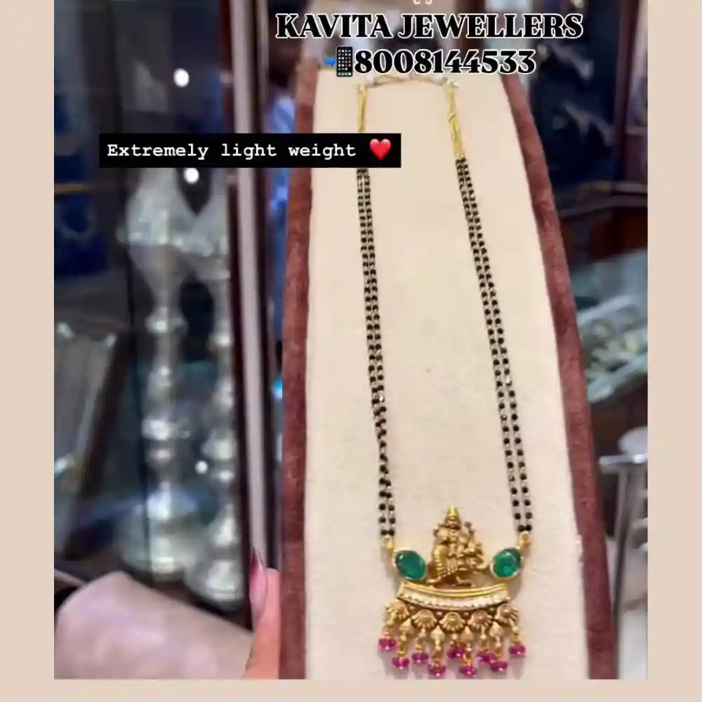 ✨Elegant 22CT Black Beads Chain – Lightweight & Daily Wear Charm🖤