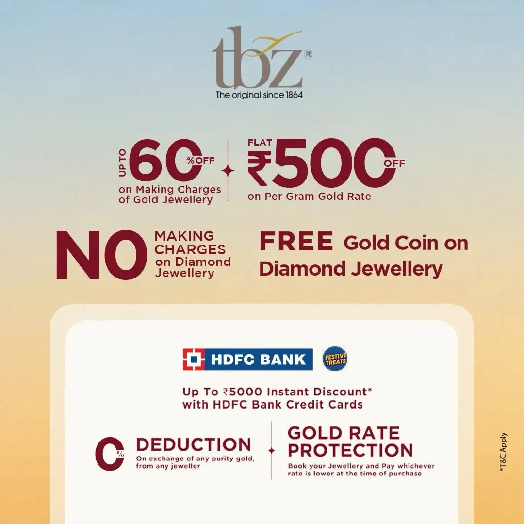 Offer image: 🎉 60% Off Making Charges + ₹500 Off/Gram ✨