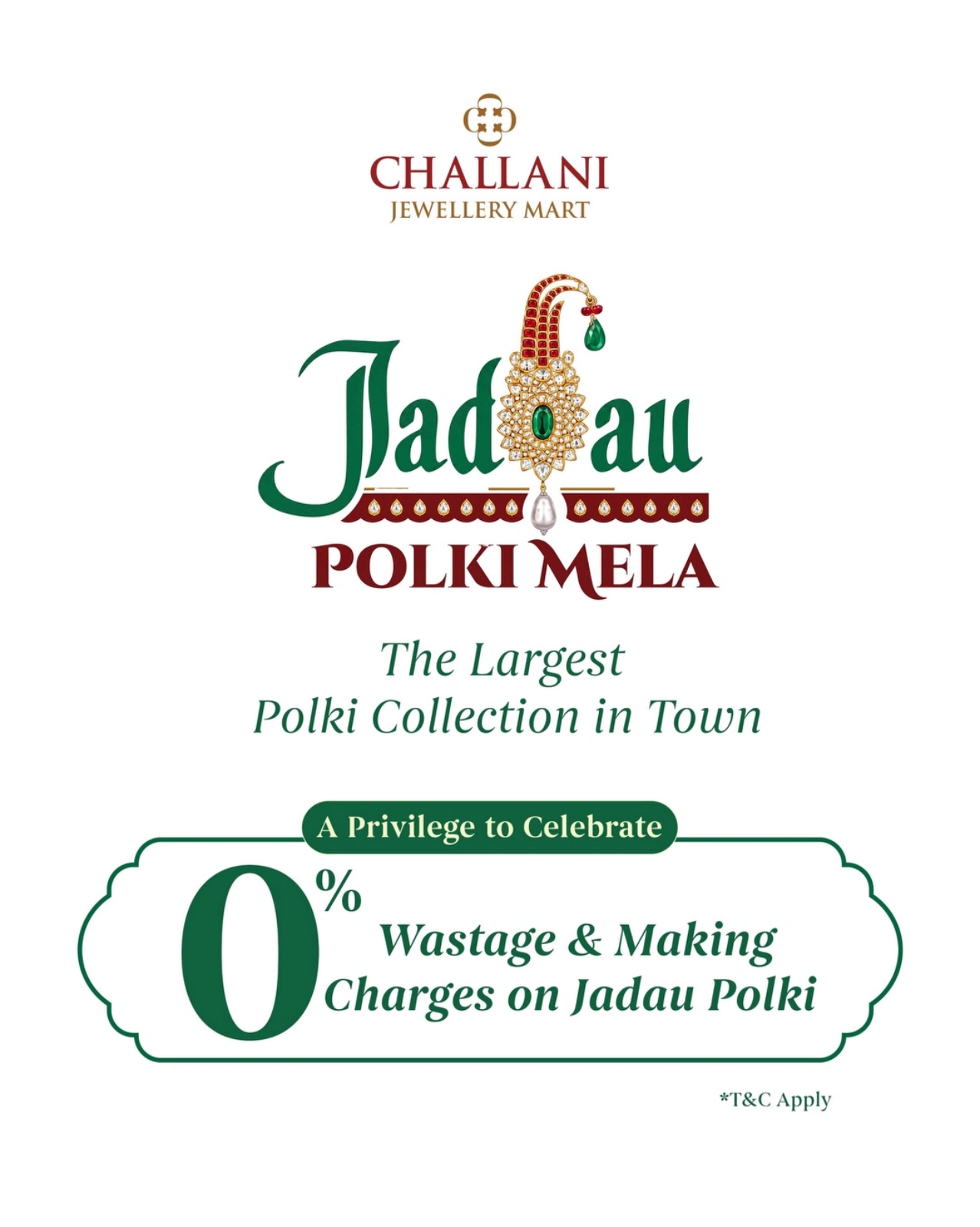 Offer image: 💚 Jadau Polki Mela – 0% Wastage & Making Charges ✨