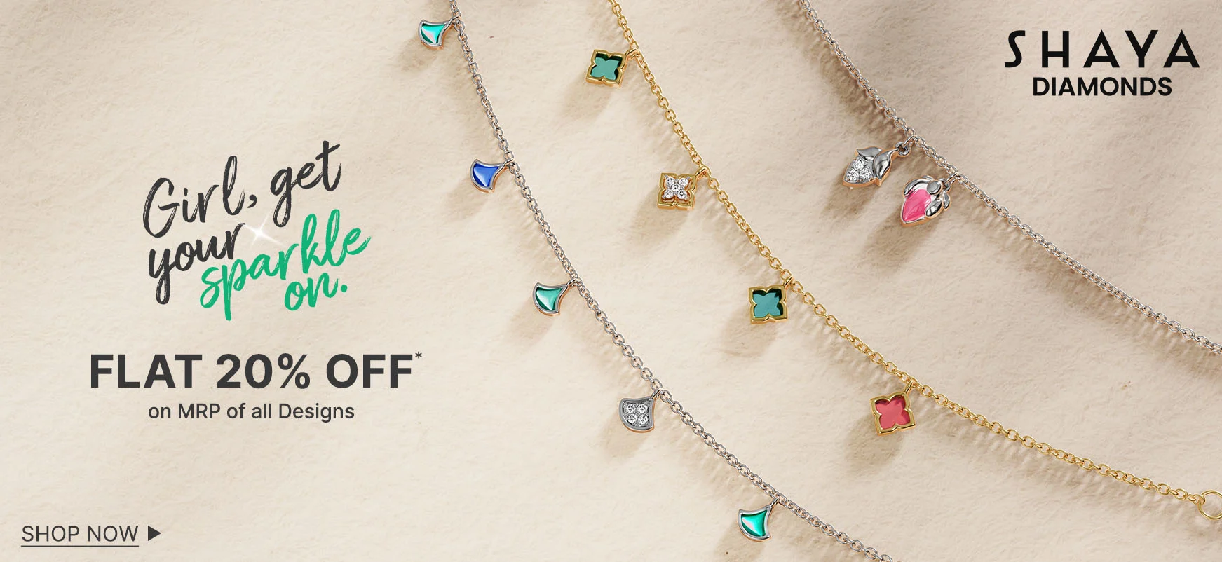 Offer image: ✨ Shaya Diamond Charms with 20% Off 💎
