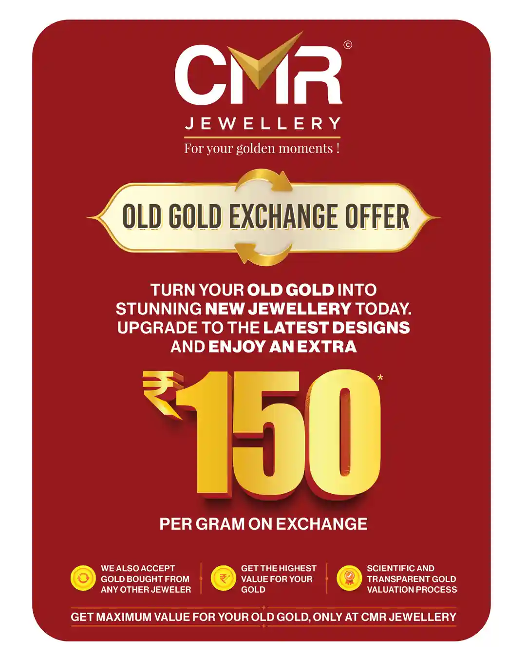 Offer image: π° SAVE βΉ150/Gram Exchange Offer β¨π₯