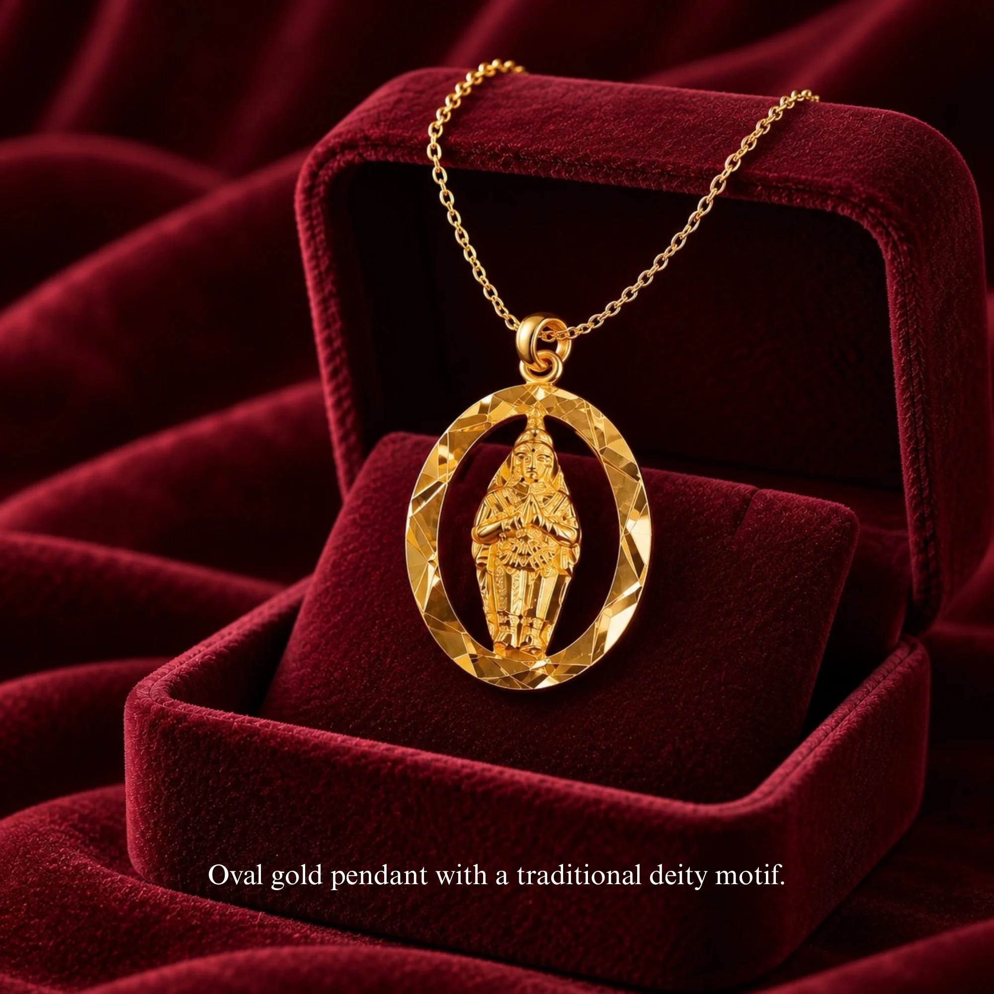 ✨ Divine Gold Pendant with Traditional Motif 🙏