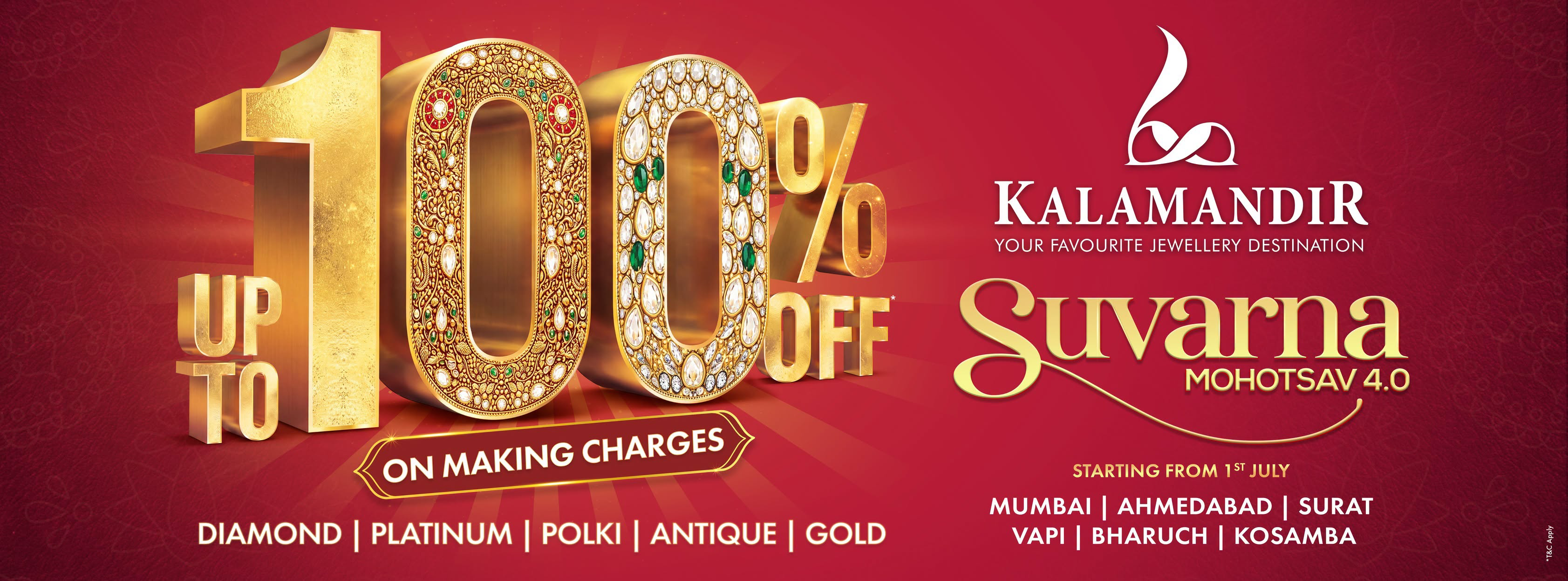 Offer image: π₯ UPTO 100% OFF Making Charges | Save Big This Season β¨